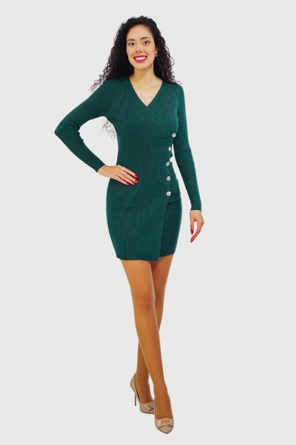 vestido de punto cruzado